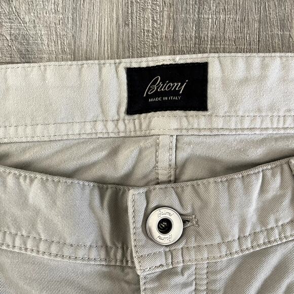 Brioni Men's Khaki Cotton Stretch Garment Dye Straight Trousers SN Meribel - 44 - Picture 3 of 7